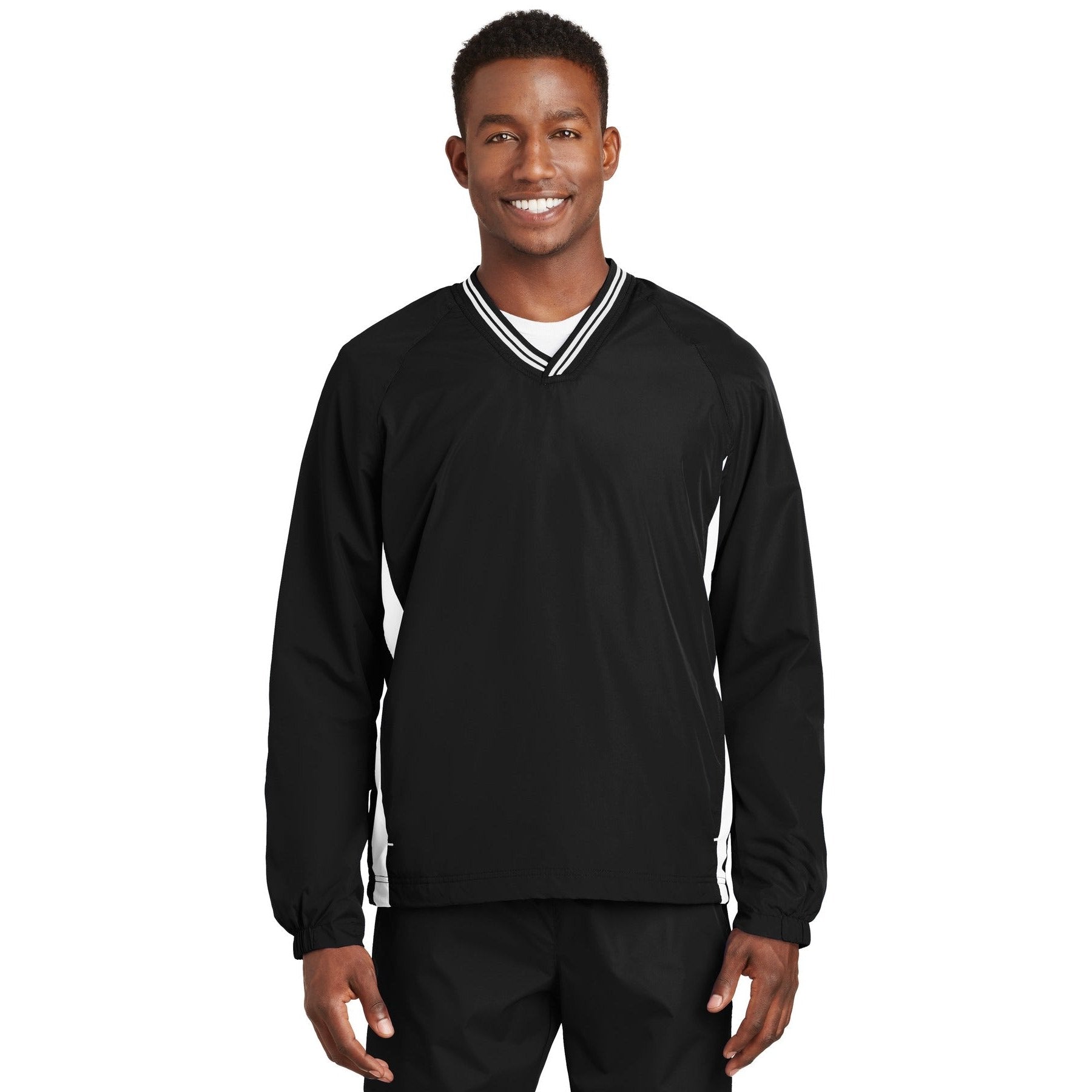 Sport-Tek-Sport-Tek® Tipped V-Neck Raglan Wind Shirt. JST62-MedTech-3